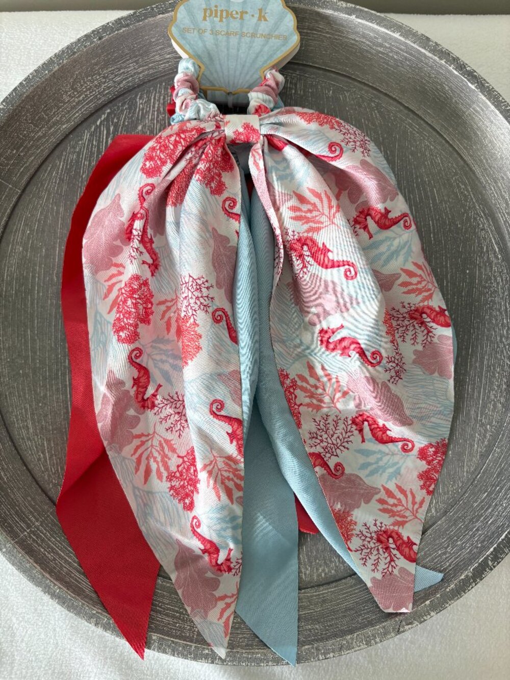 NWT - Piper K - Set of 3 - Coastal Themed Scarf Scrunchies